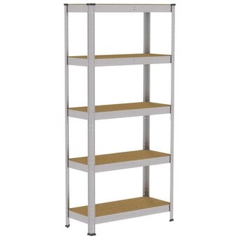 5-Tier Heavy Duty Galvanised Steel Shelving – 175kg Per Shelf