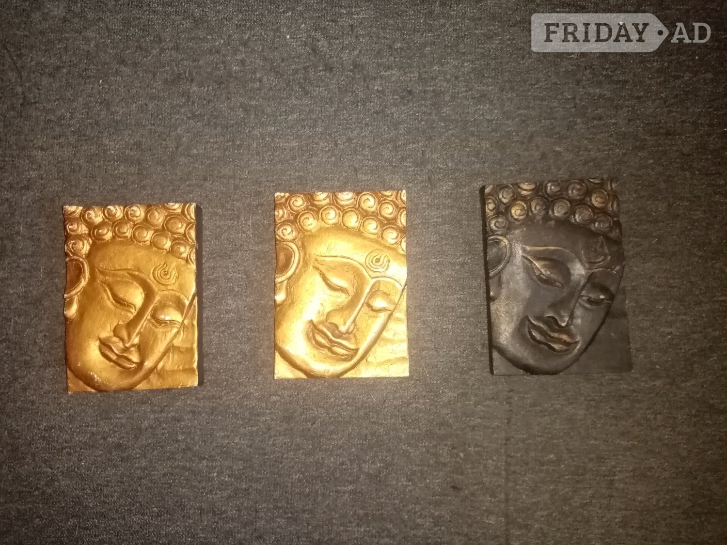 3 golden Indian style oblong wall mounted plaques in Bristol