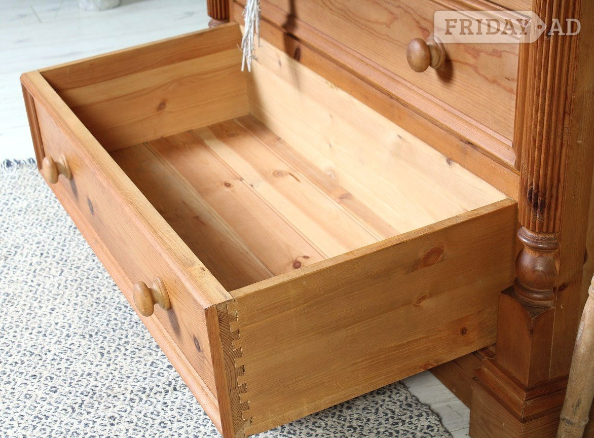 Nationwide Delivery  - Large Antique Style Pine Chest Of Drawers 