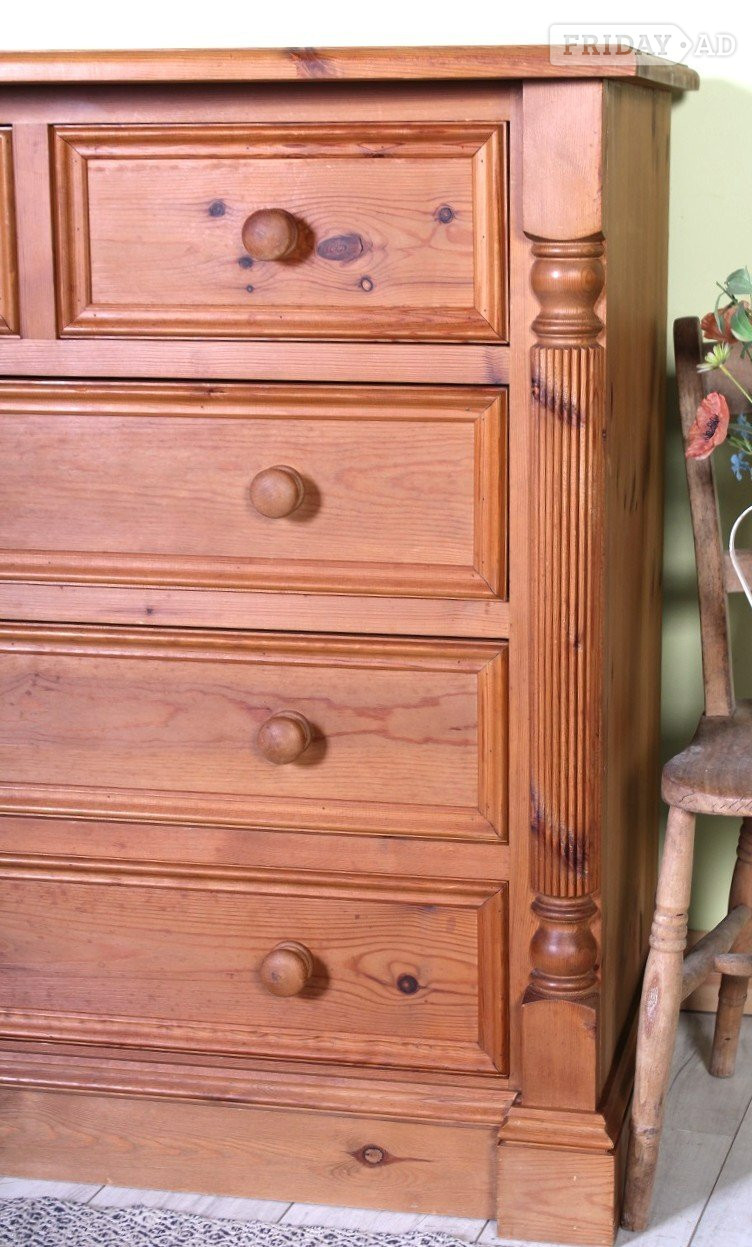Nationwide Delivery  - Large Antique Style Pine Chest Of Drawers  - Furniture in Hailsham