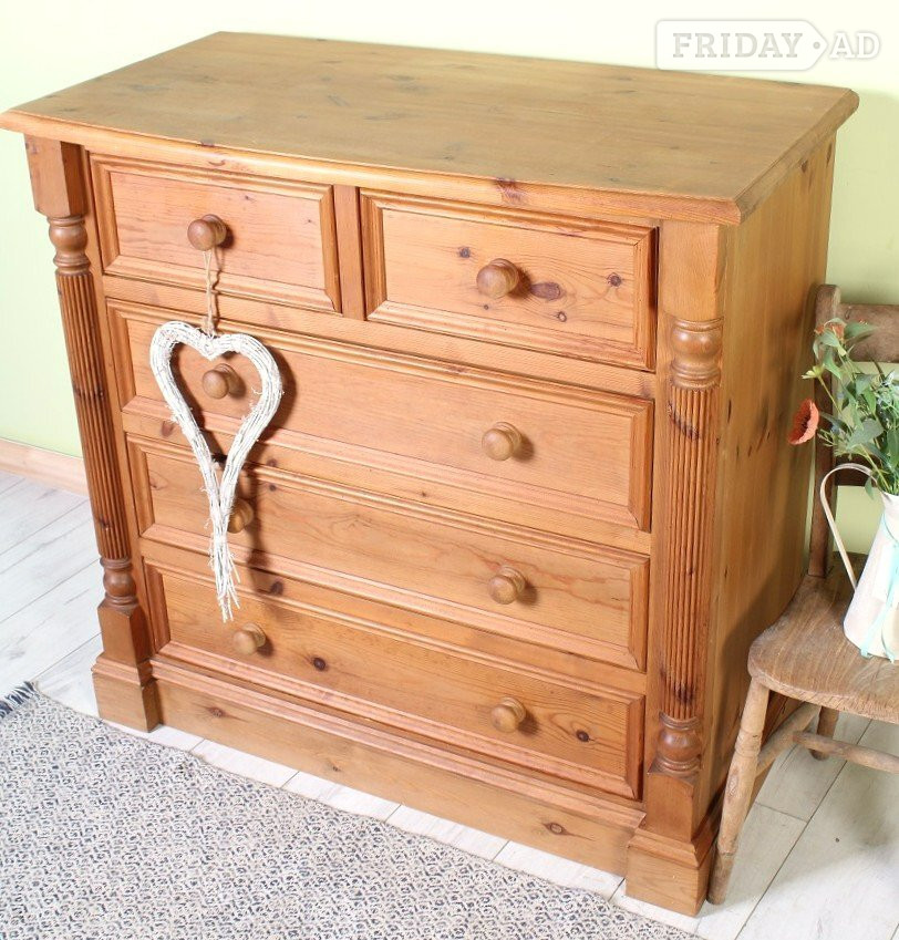 Nationwide Delivery  - Large Antique Style Pine Chest Of Drawers  - Furniture