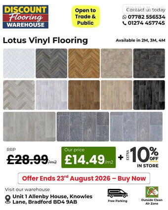 Vinyl Flooring Available in 2m, 3m and 4m Widths from £14.49/m² 