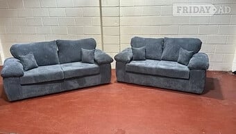 LILY 3&2 SOFAS IN GREY JUMBO CORD FABRIC