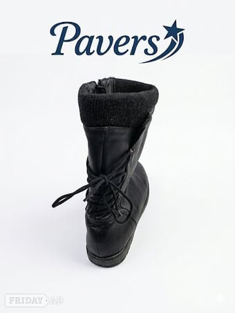 Pavers Black Calf Boots –Adjustable Fit & Ultimate Comfort (UK 7)