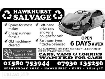 Cars, Vans, Lorries wanted for cash