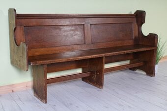 Delivery options - Old Solid Oak Church Pew Bench Seating Hallway
