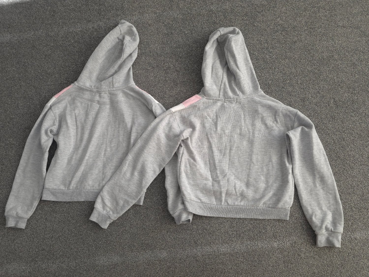 2 Girls Hoodies Pink and Grey Age 10-11 Primark Excellent Conditi
