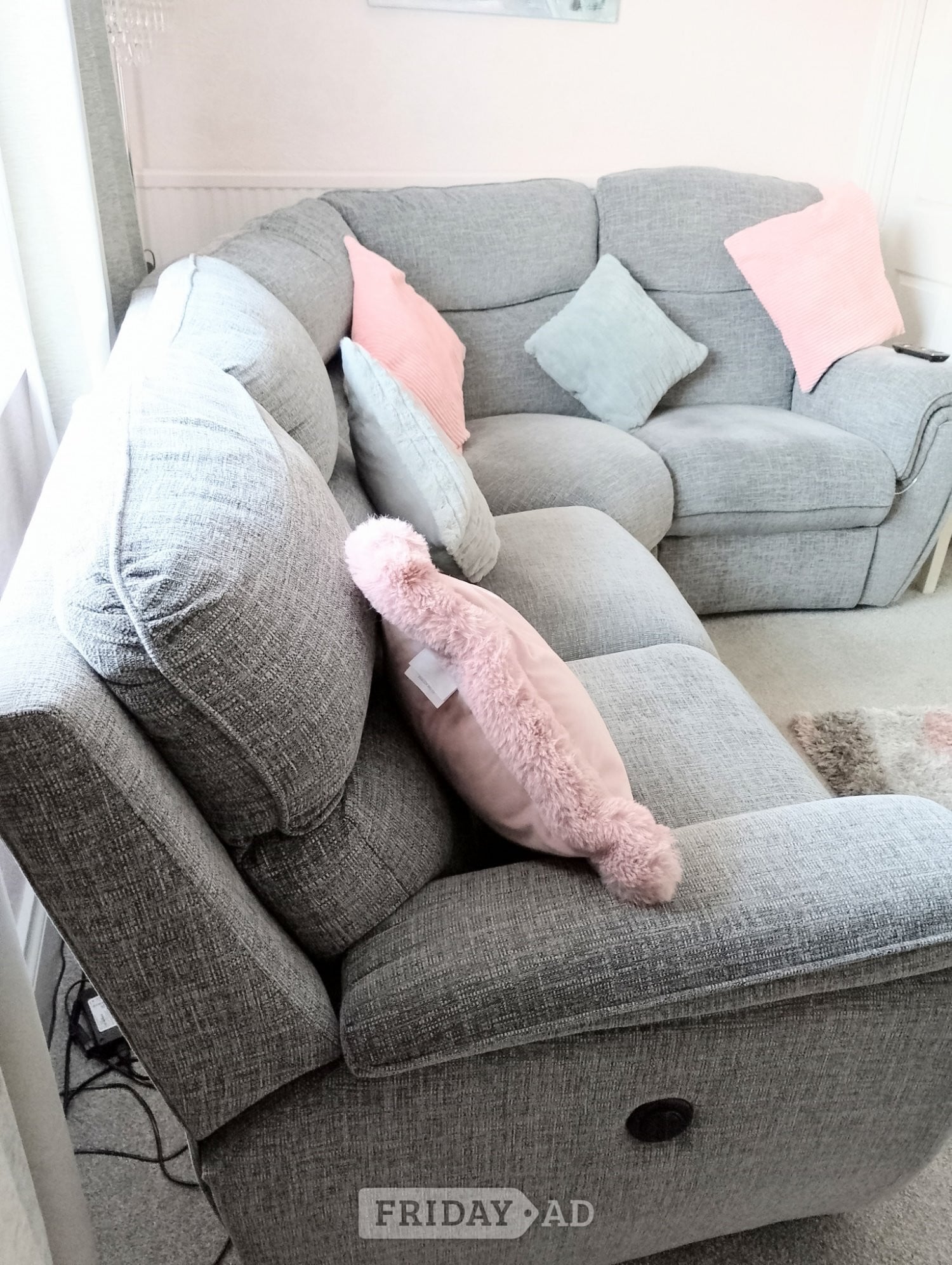 Grey corner suite. 