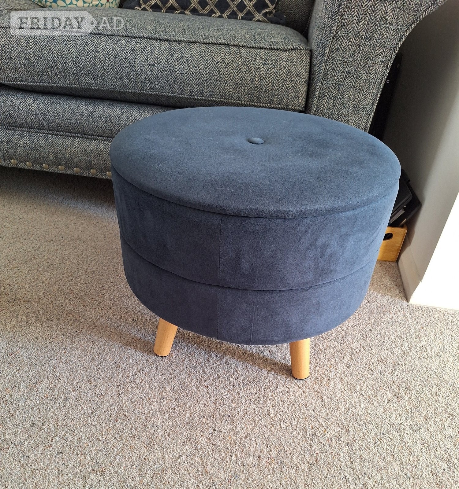 Blue fabric storage foot stools in Northampton