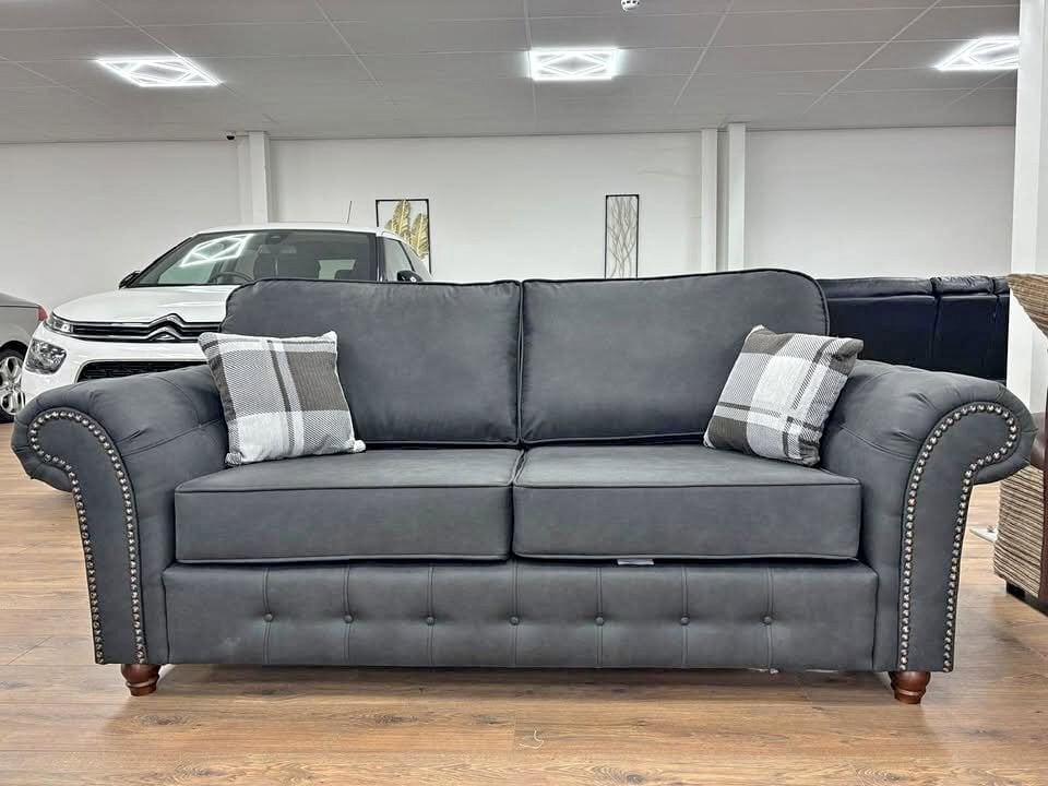 Leather Oakland 3 2 Seater Sofa Set For Sale 