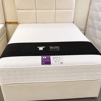 4 FOOT - ASLA 1000 POCKET MATTRESS W DIVAN 2 DRAWERS & 24 INCh