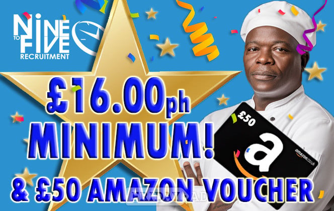 £50 Amazon Voucher after your first two shifts! in Hastings