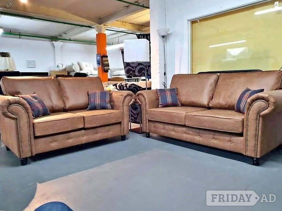 Oakland Leather – 2 Seater & 3 Seater Sofa Set ¬ COD ¬ Free Drop