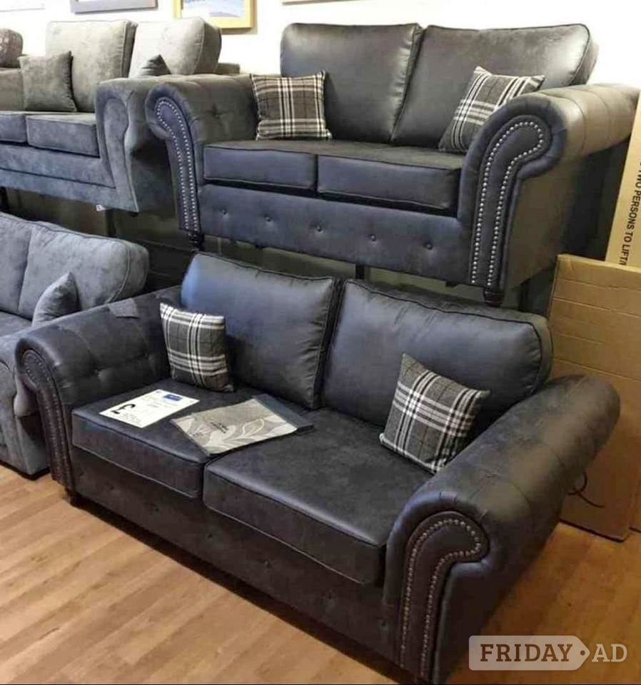 Leeds Oakland Leather – 2 Seater & 3 Seater Sofa Set ¬ COD ¬ Free Drop