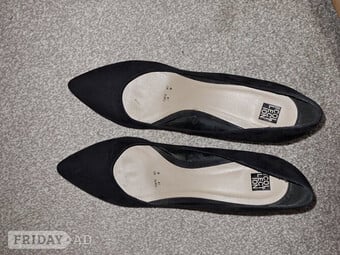 Black Suede Court Shoes