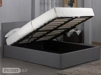 SINGLE - FUSION OTTOMAN BED - GREY FABRIC