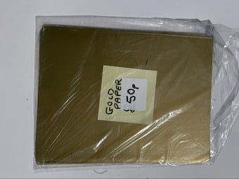 Gold coloured craft paper. Only 50p