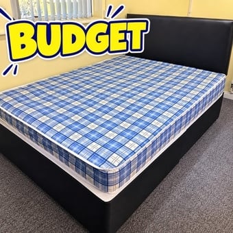 Double Economy Mattress with black divan base