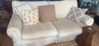 Cream large two seater sofa Laura ashley Free to collector 