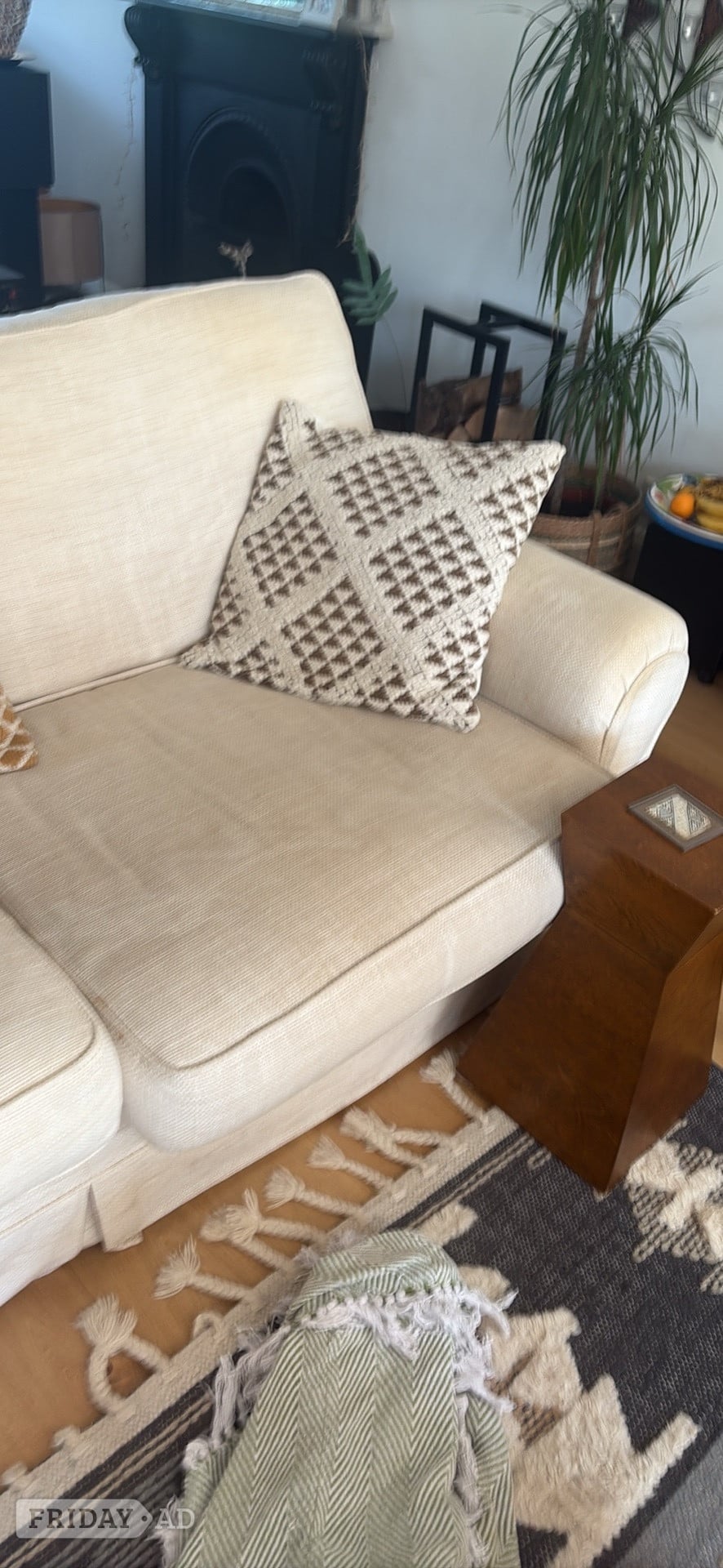 Cream large two seater sofa Laura ashley Free to collector 
