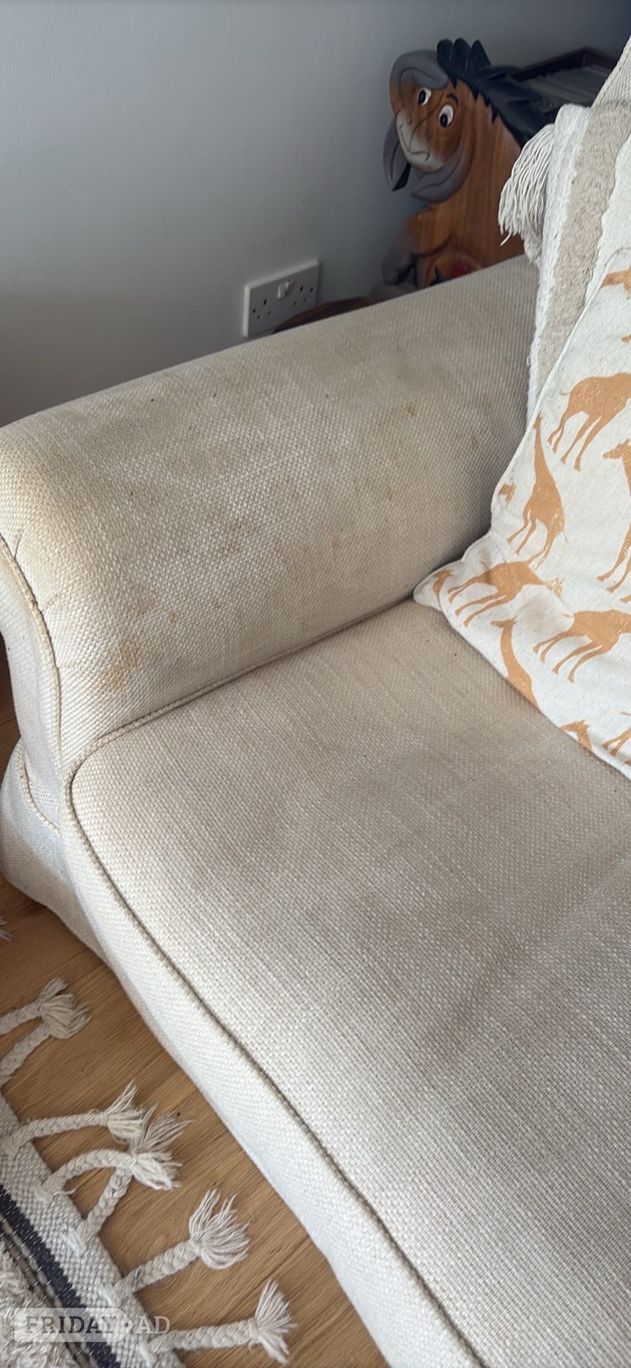 Worthing Cream large two seater sofa Laura ashley Free to collector 