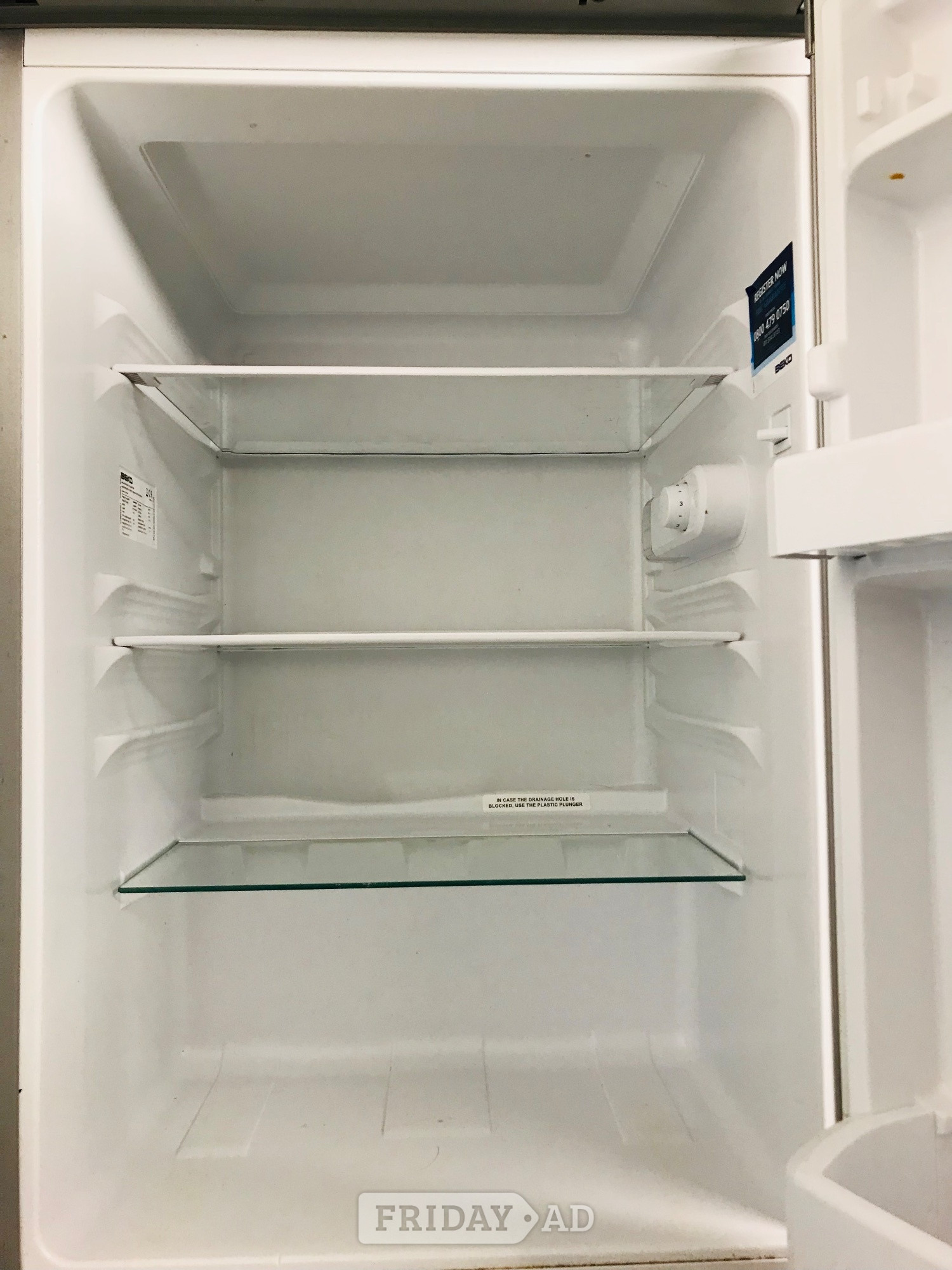 Beko under counter silver fridge 