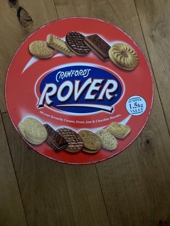 Empty Vintage Crawford's Rover Biscuit Tin - 1.5 kg.