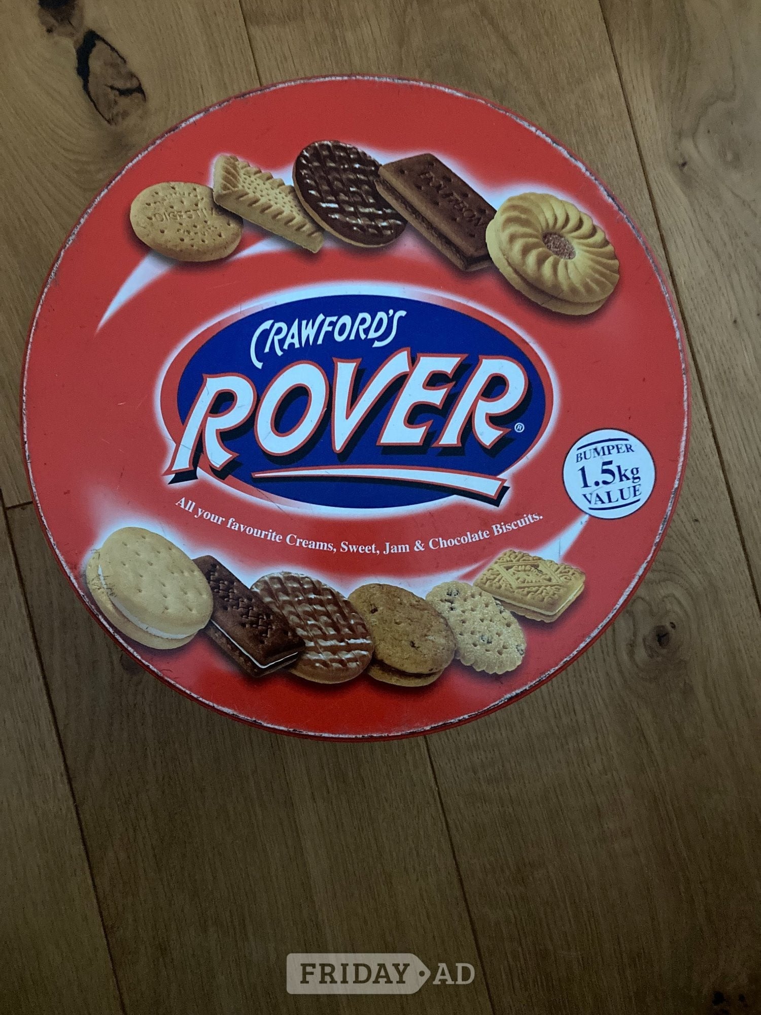 Empty Vintage Crawford's Rover Biscuit Tin - 1.5 kg. in Crawley