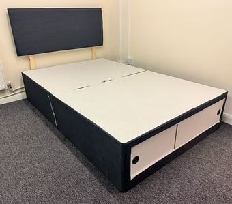 KING SIZE DIVAN BASE WITH SLIDE STORAGE AND HB