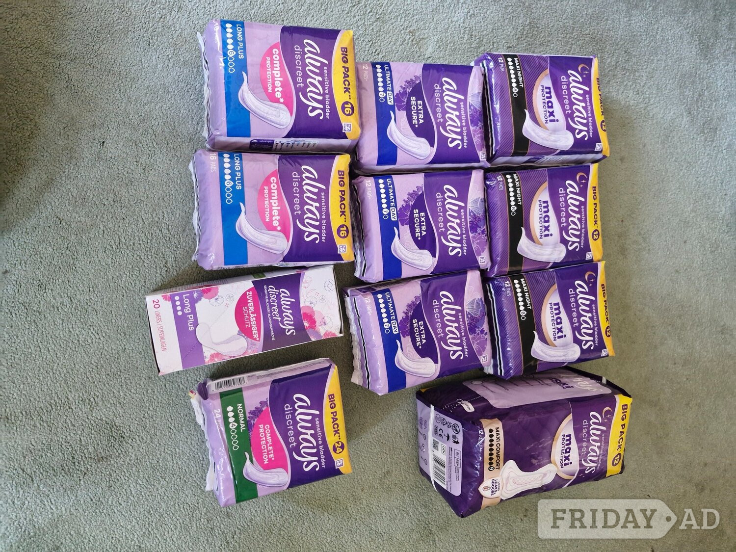 Worthing Incontinence pads -various absorbency 
