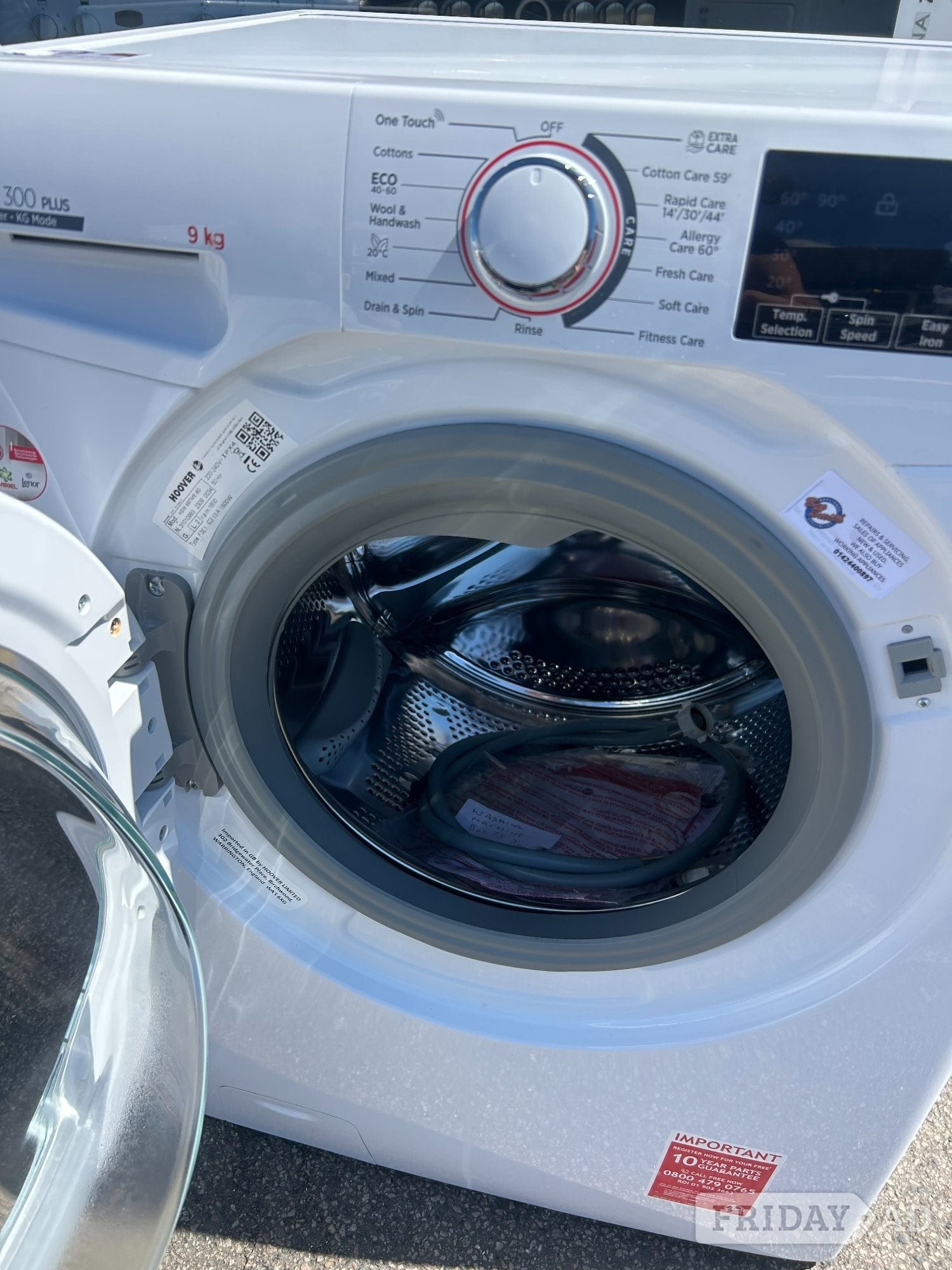 HOOVER 9KG WASHING MACHINE