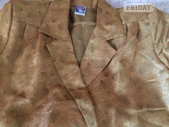 Yessica vintage gold with black swirls Vintage buttoned blouse