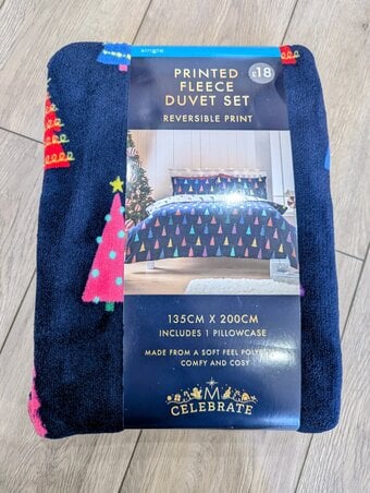 BNWT Matalan Christmas tree fleece duvet cover and pillow case 