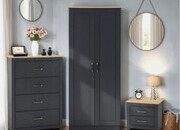 Portland 2 Door Trio Set - Grey/Oak Effect