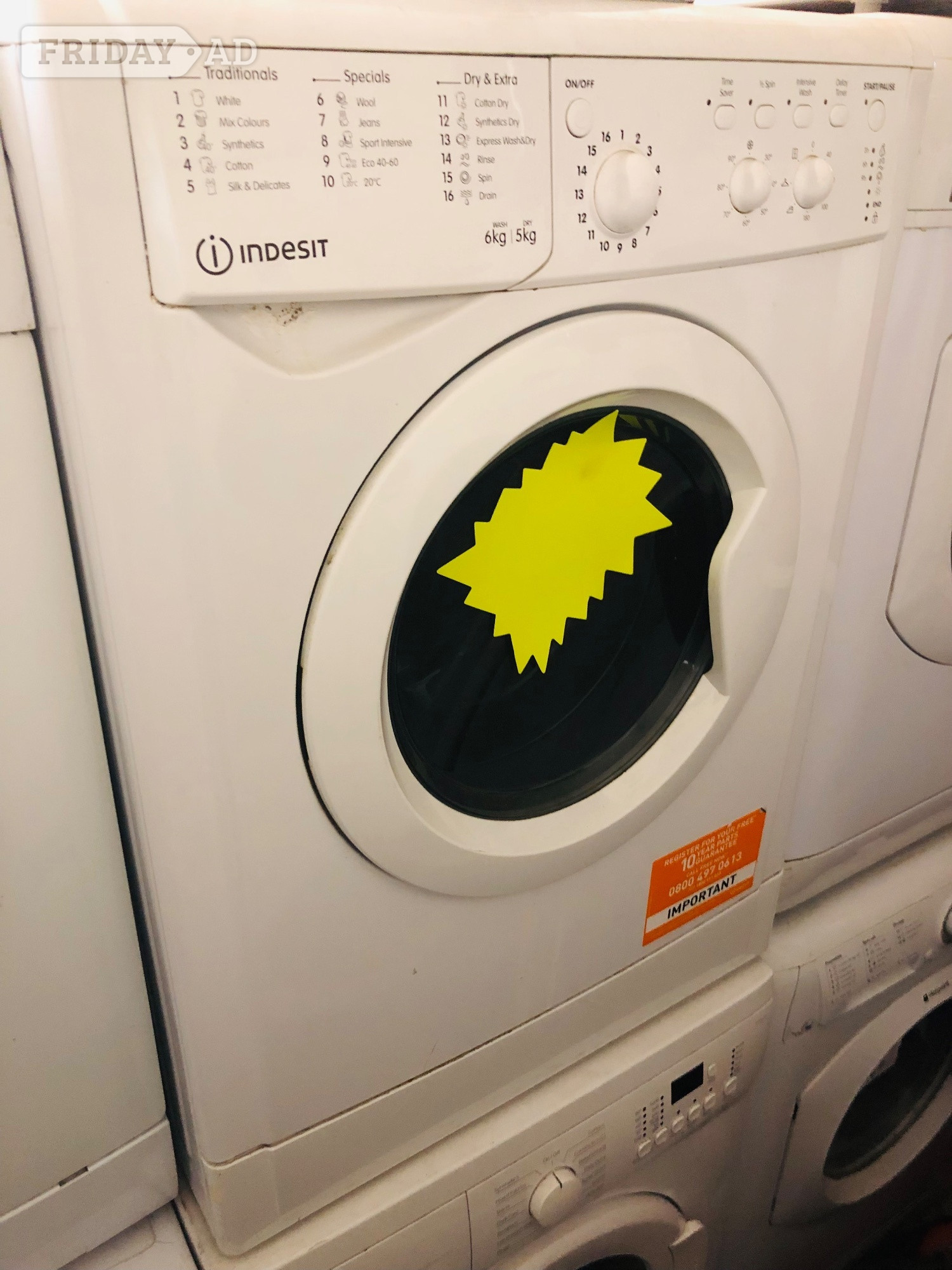 Indesit 6kg wash & 5kg dry intensive wash washer dryer  in Coventry