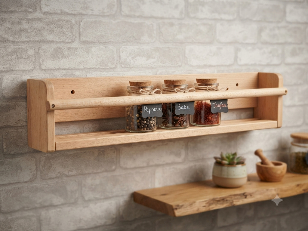 Wall Storage / Book Display Shelf / Spice Rack– Solid Pine New