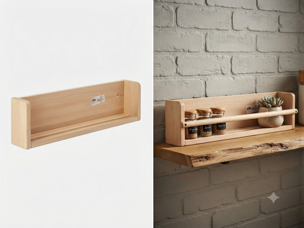 Wall Storage / Book Display Shelf / Spice Rack– Solid Pine New - Baby & Kids