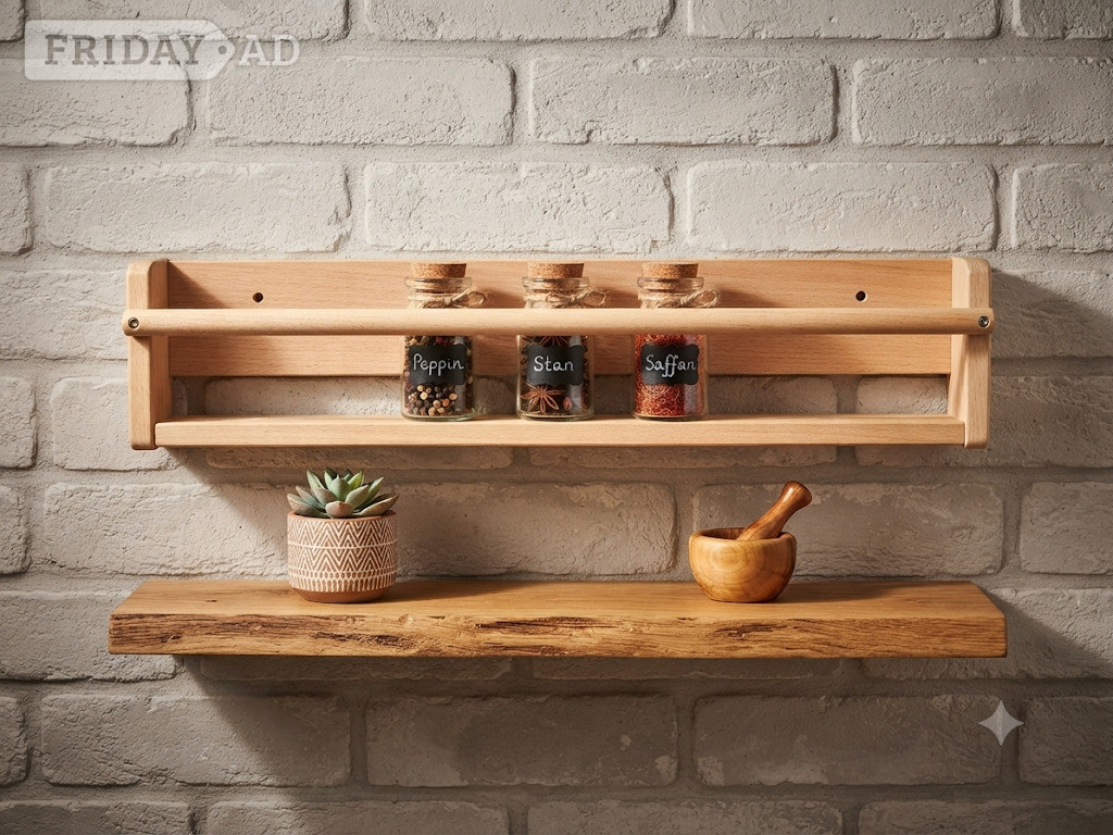 Wall Storage / Book Display Shelf / Spice Rack– Solid Pine New in Peterborough