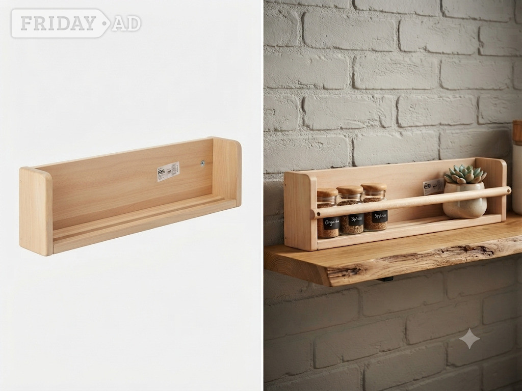 Wall Storage / Book Display Shelf / Spice Rack– Solid Pine New - Baby & Kids