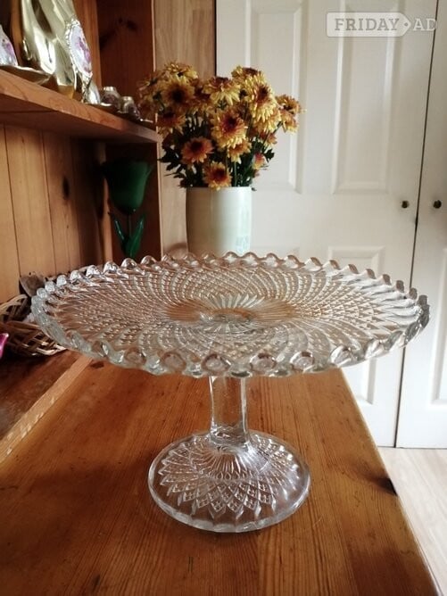 Vintage glass cake stand
