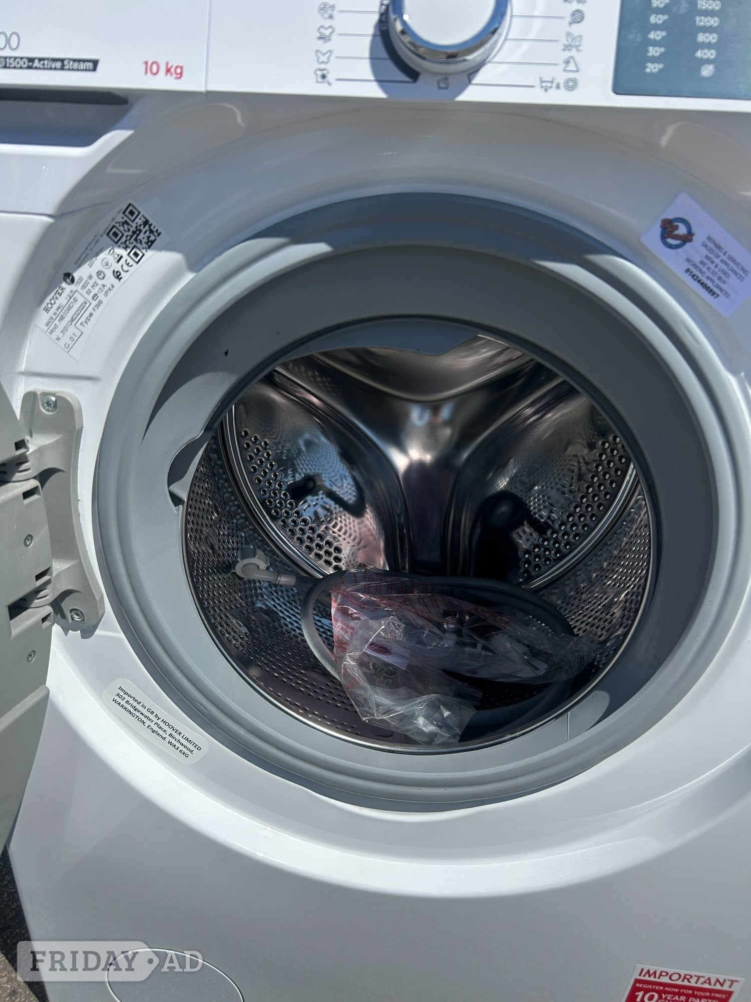 HOOVER 10KG WASHING MACHINE
