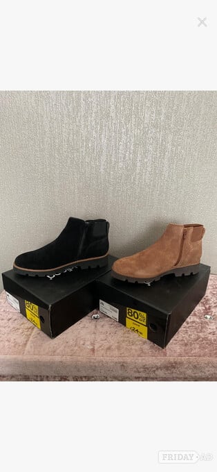 Two pairs boots in Black and Tan 