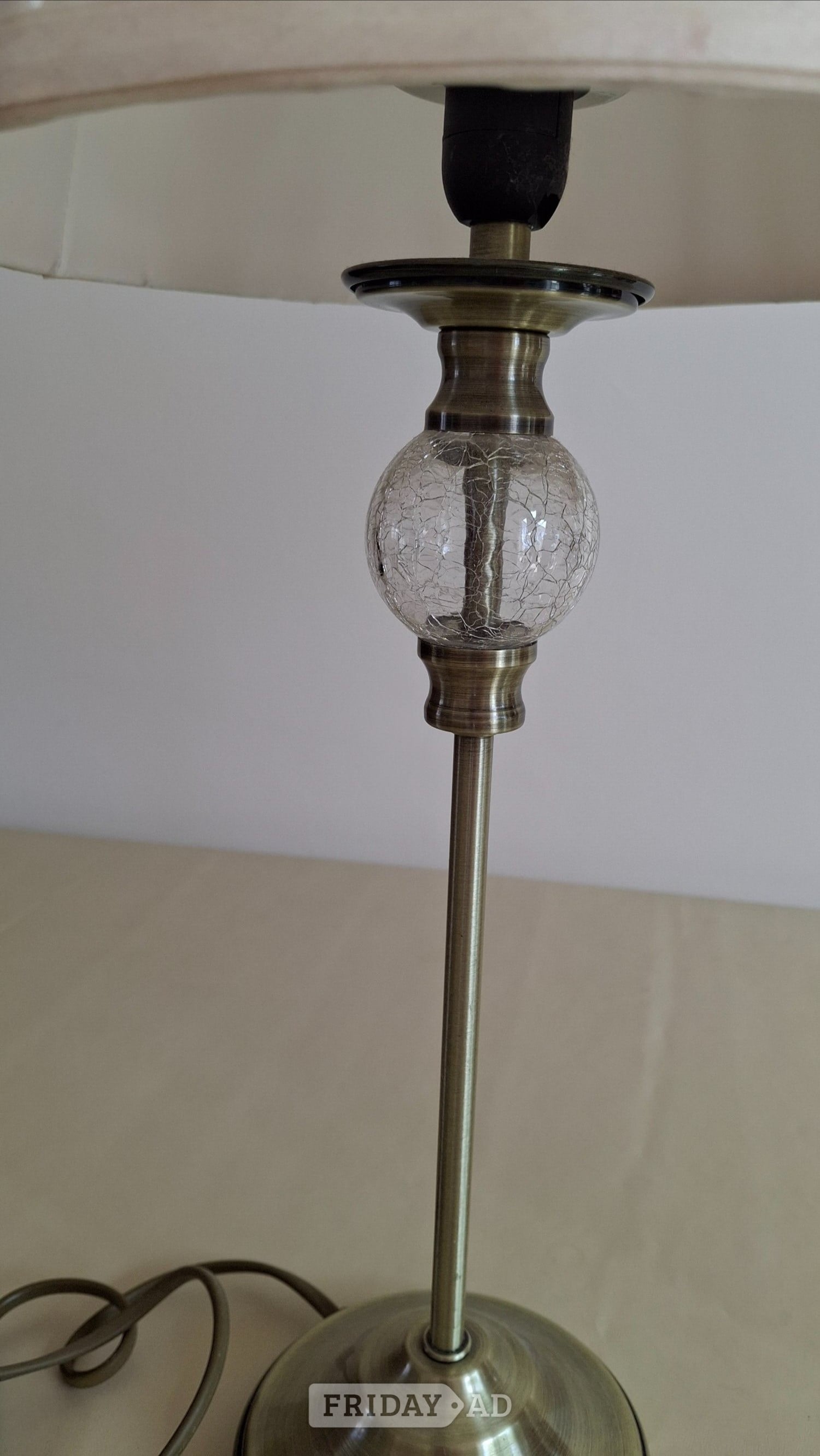 Worthing 2 Table Lamps - Antique Brass and Cream