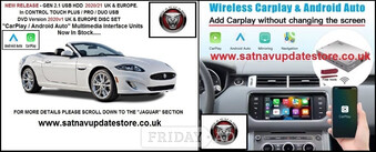 JAGUAR UK & EUROPEAN VEHICLE SATELLITE NAVIGATION MAP UPDATES.