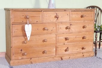 UK Delivery - Large Farmhouse Pine Chest Of Drawers Rustic 
