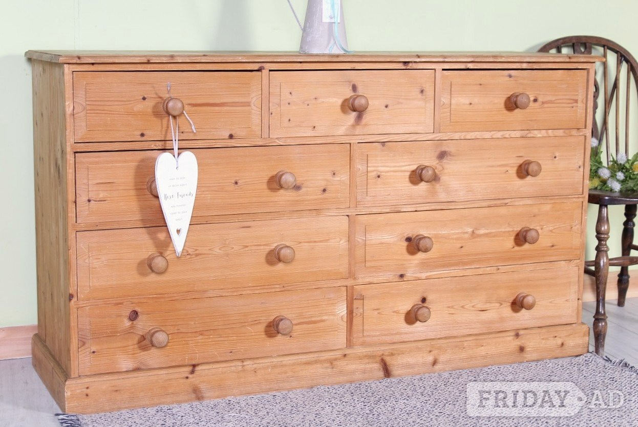 UK Delivery - Large Farmhouse Pine Chest Of Drawers Rustic  in Hailsham