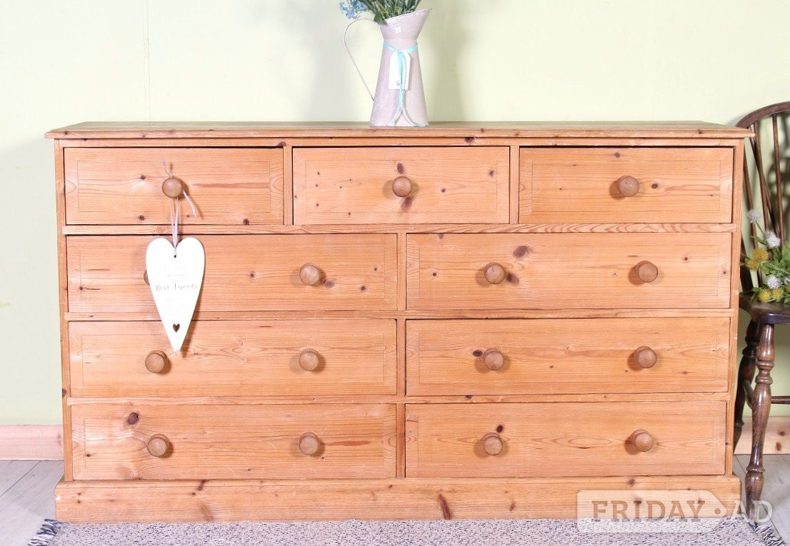 UK Delivery - Large Farmhouse Pine Chest Of Drawers Rustic  - Furniture in Hailsham