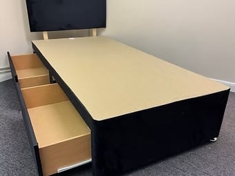 SINGLE DIVAN BASE WITH 2 DRAWERS & HB 