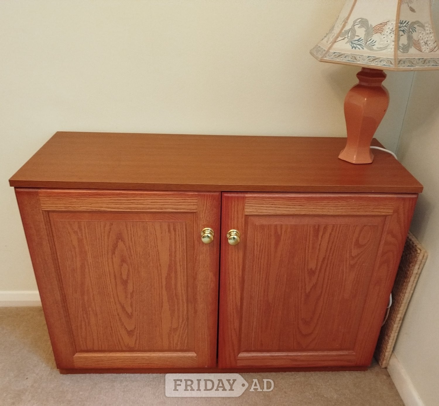 Teak-colour wooden sideboard/china cabinet in Robertsbridge