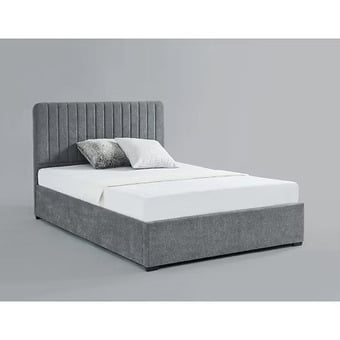 KING- LIVINGSTONE OTTOMAN BED - GREY FABRIC